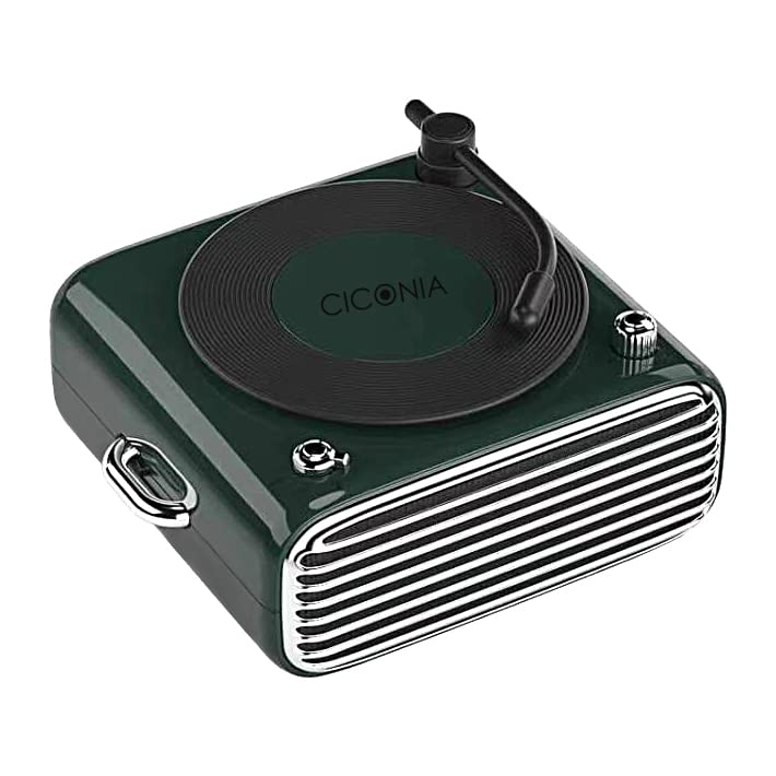 Retro Bluetooth Speaker Audio Bluetooth Music Playback Portable Speaker FM Radio microSD Card Compatible AFR-D10 (green) Indoor/Outdoor Built-in