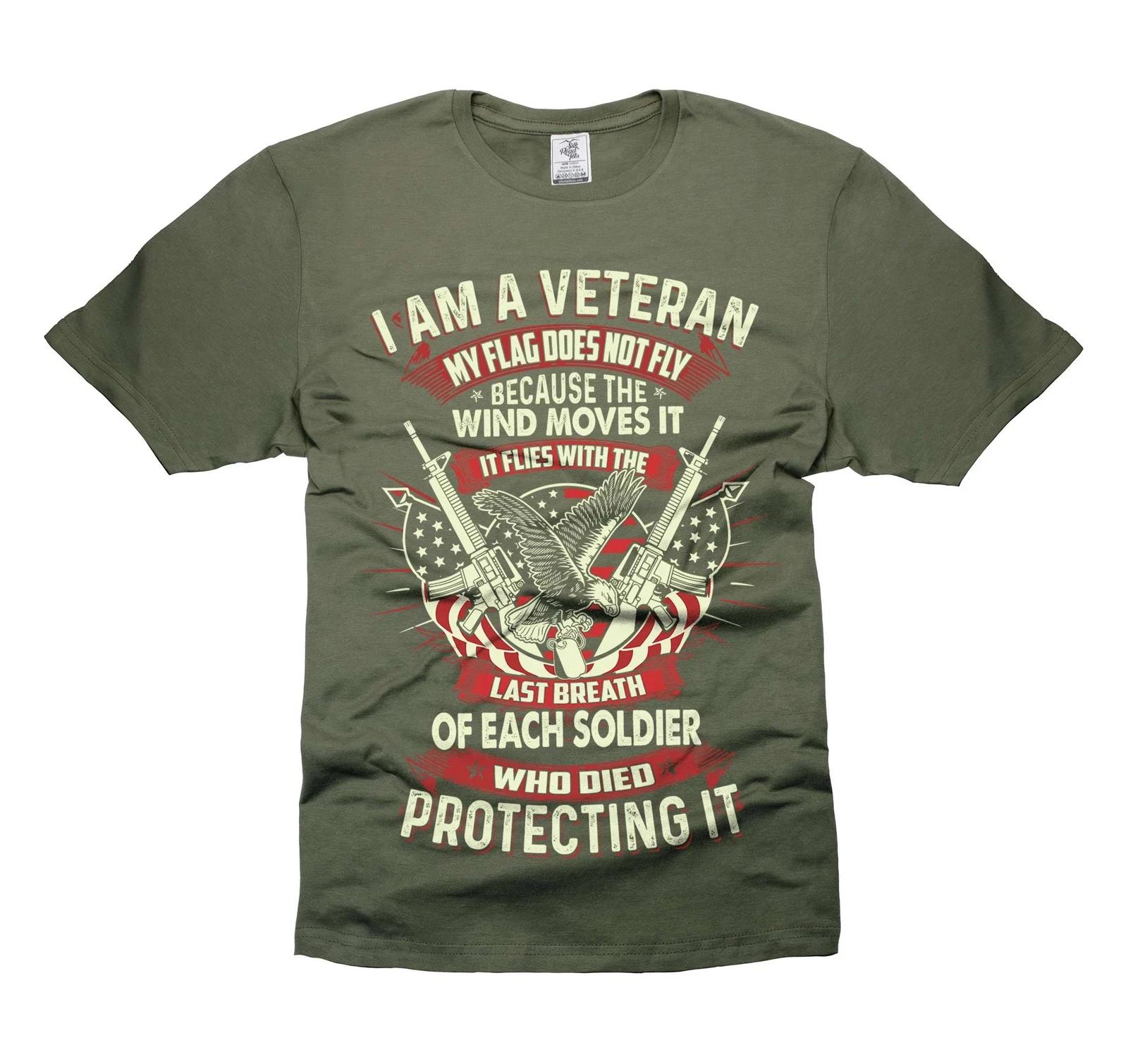 Mens I Am A Veteran T-shirt USA Patriotic Shirt Father s Day gifts for him dad XL
