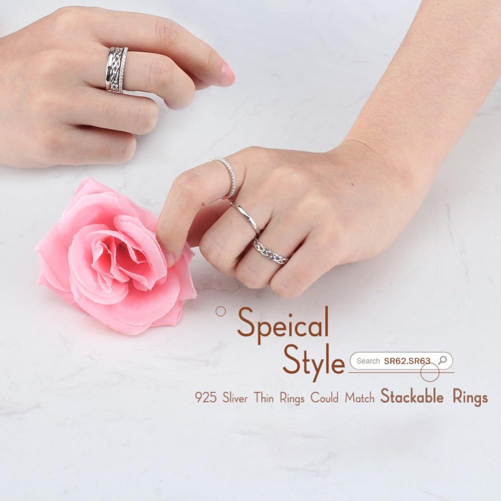 Orsa Jewels 100 %Real 925 Sterling Silver Rings For Women Simple  Classic Wedding Ring Fashion Female Wholesale Jewelry Sr74