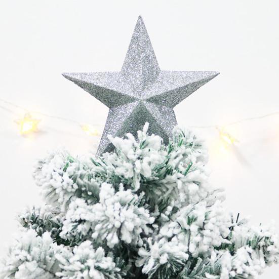 Christmas Tree Star Topper 8" Glitter Silver Star Ornament 3D Shatterproof Star Tree Topper Decoration for Holiday Home Decor