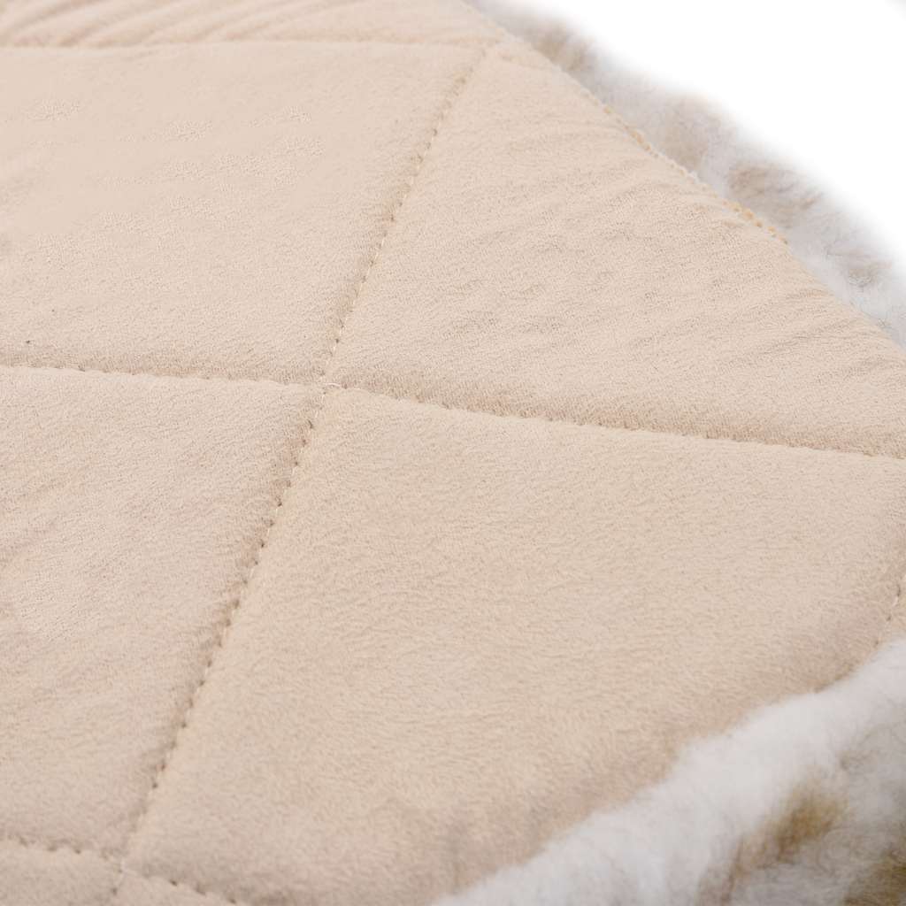 Seat Cushions 2 Pcs Brown Melange 40x40 cm Real Sheepskin