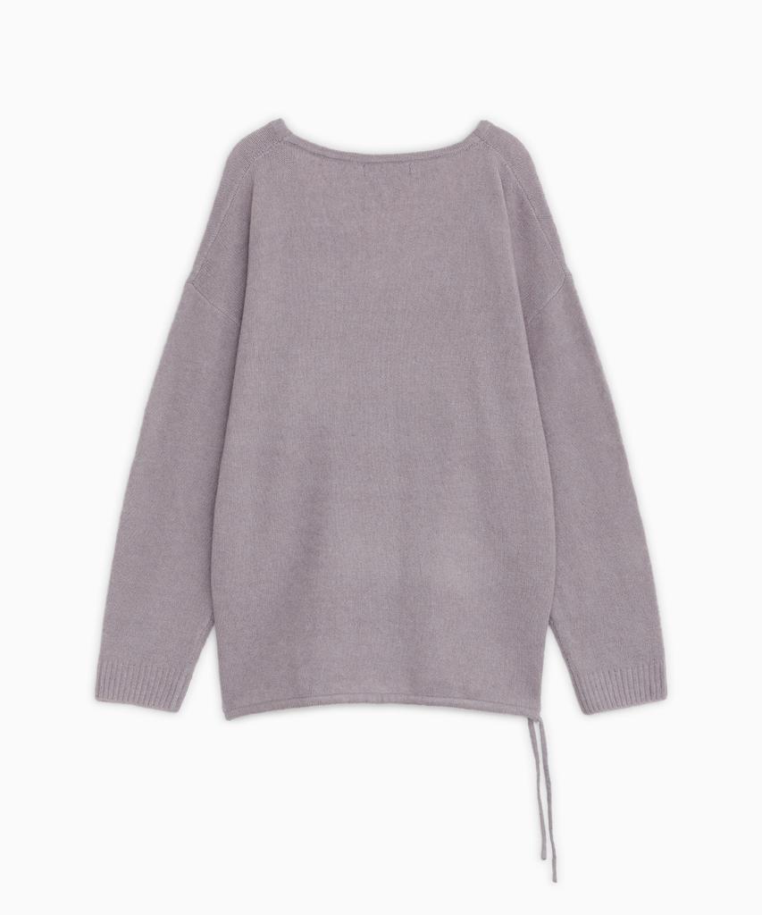 OHESHIO Soft Alpaca Layered U-Neck Knit, Lavender