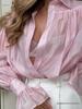 Moda Autunnale Donna 2026: Camicia a Manica Lunga Monocolore con Revers Ampio Stile Europeo & Americano
