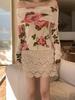 Fanhua Yao Yao High-Waisted Lace Beaded Short Skirt