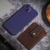 US Retro Crazy Horse Leather ID Card Badge Holder with Lanyard for Mens Multi Card Slots Coffee Cards Cases Office Supplies
