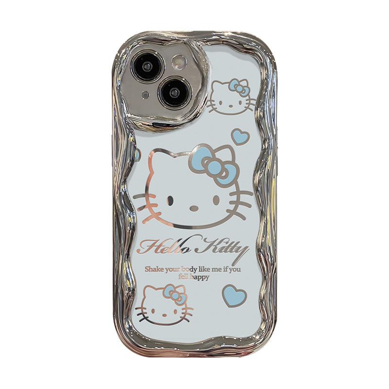 Hello Kitty Bracelet Is Suitable for Apple 15 Mobile Phone Case Iphone14promax Electroplated Silver 13/12 Silicone Anti-drop 8.