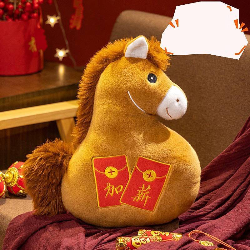 Chaveiro de Pônei de Pelúcia da Sorte do Ano do Cavalo Com Pelúcia Curta Macia Para Presente Coleção