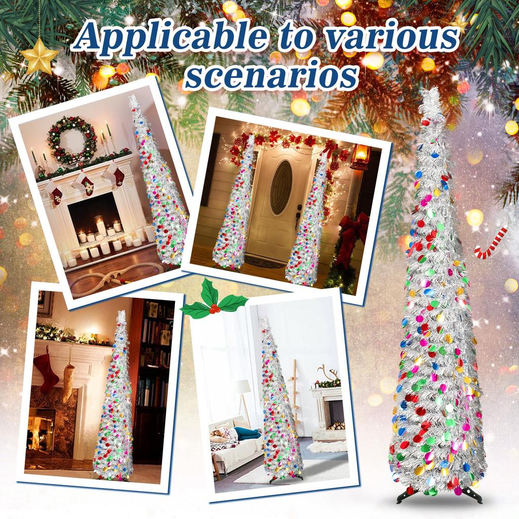 5FT Weihnachtsbaumschmuck für den Innenbereich, künstlicher Weihnachtsbaum, schmale Weihnachtsbäume oder Weihnachtsdekor für Zuhause, Zimmer, Wohnung