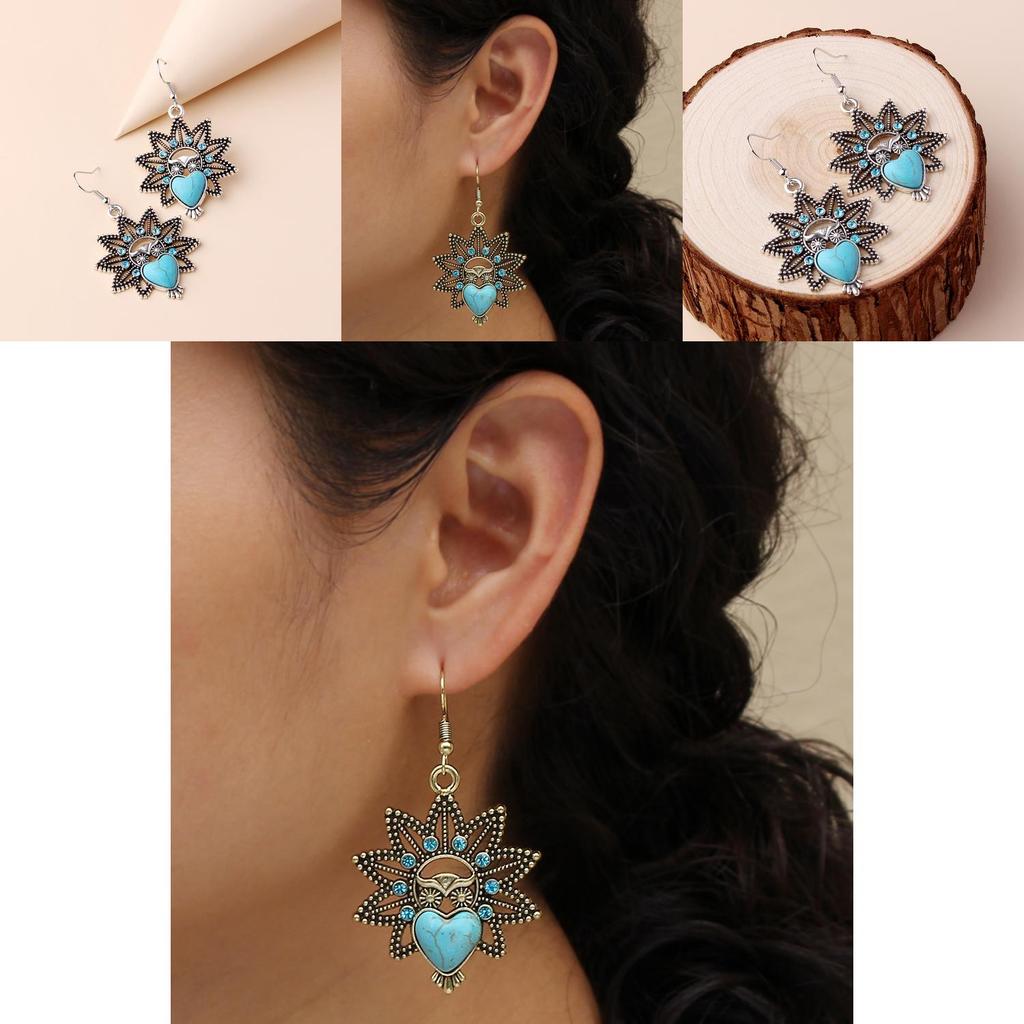 Vintage Geometric Alloy Earrings For Women With Gold Plating And Animal Design For Gift Giving