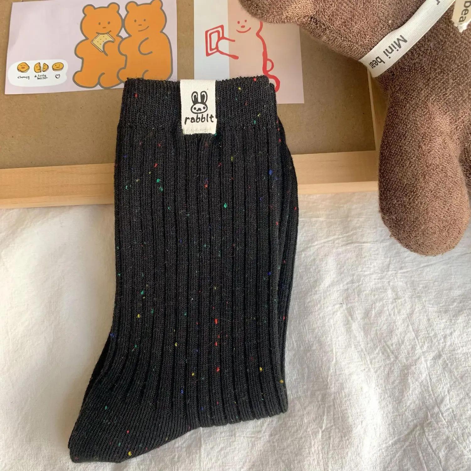 

Women s Socks Korean Style Trendy Breathable Casual Dots Cartoon Crew Socks for Girls Novelty Color Warm Socks Comfortable Soft One Size