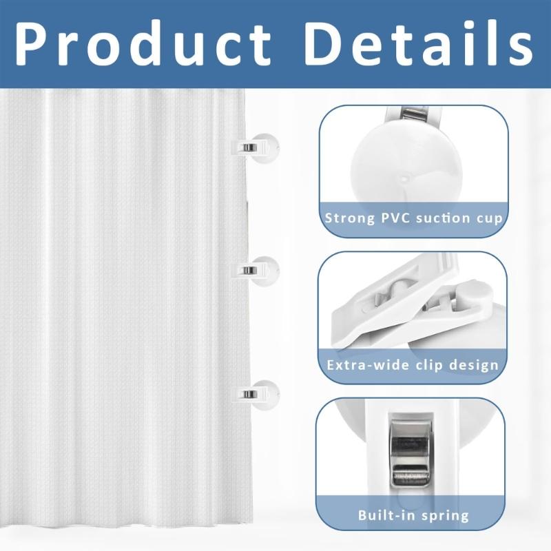 Universal Suction Clip Glass Metal Tile Surfaces Simple Attach Firm Grip Car Clip Accessory Suitable for Car & Bath Use