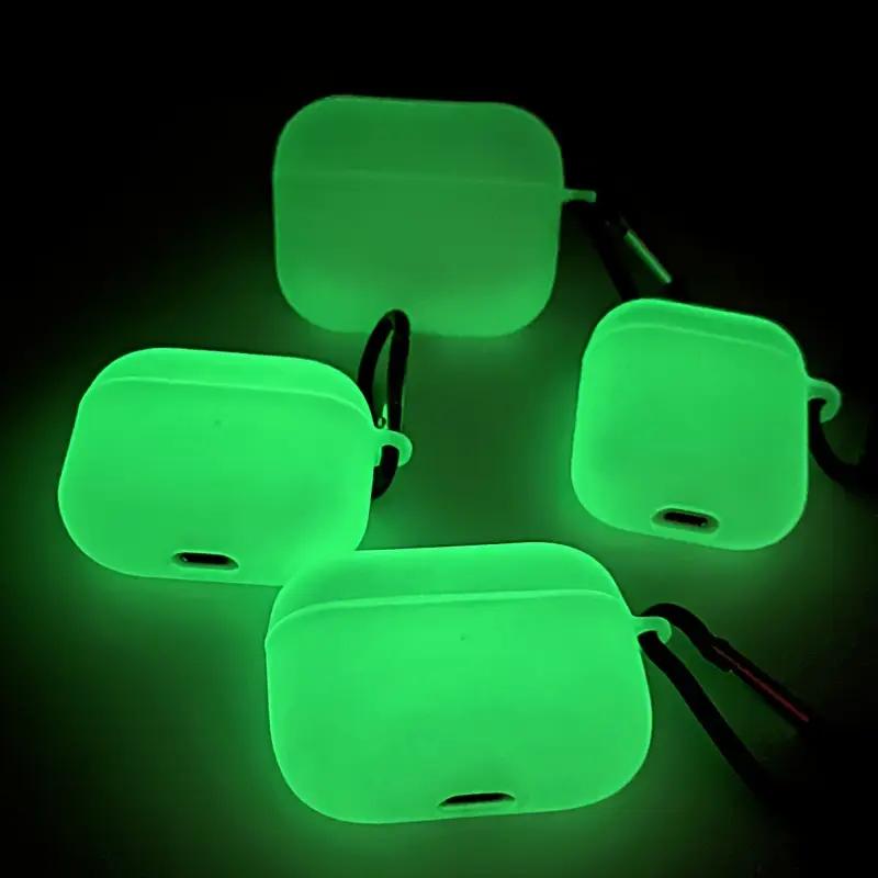 Night Light Case For Airpods 1/2/3/pro2 Case Silicone Wireless Earphone Protective Cover with Hook