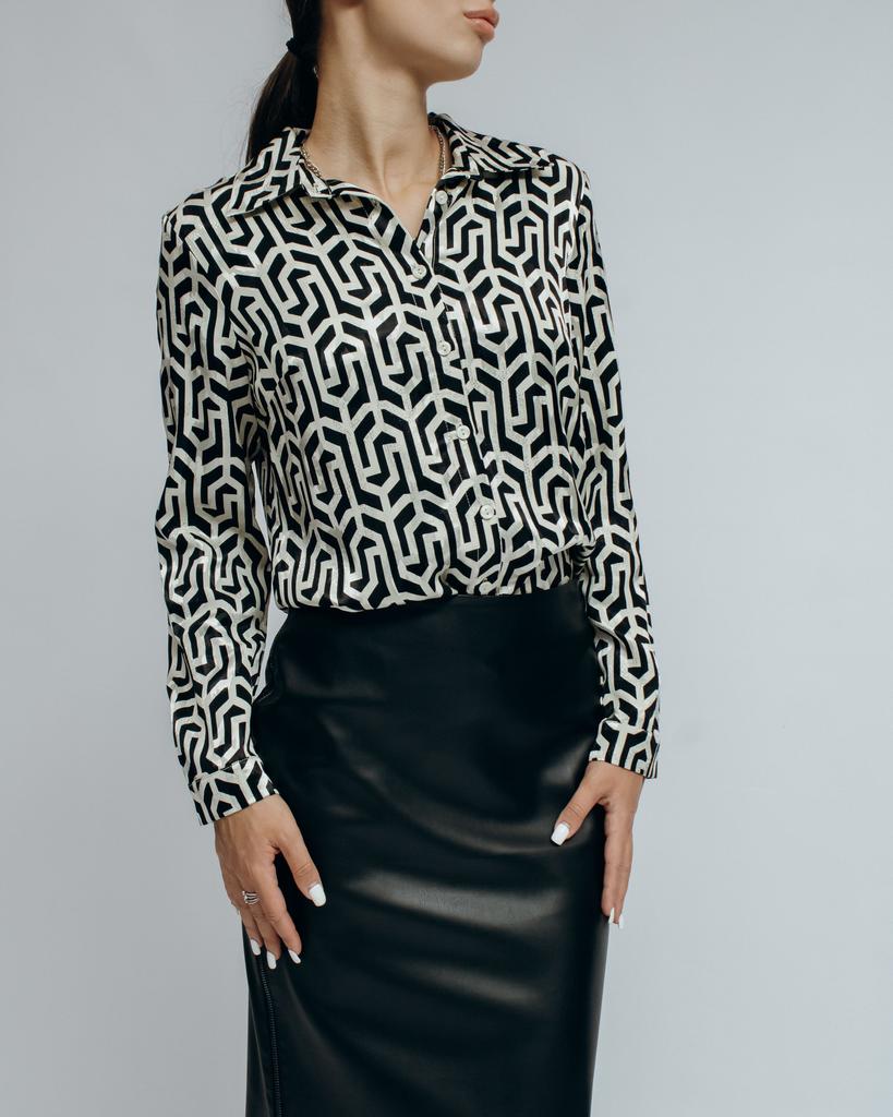 Women's Shirt Modalinda 7186 36 Black and White