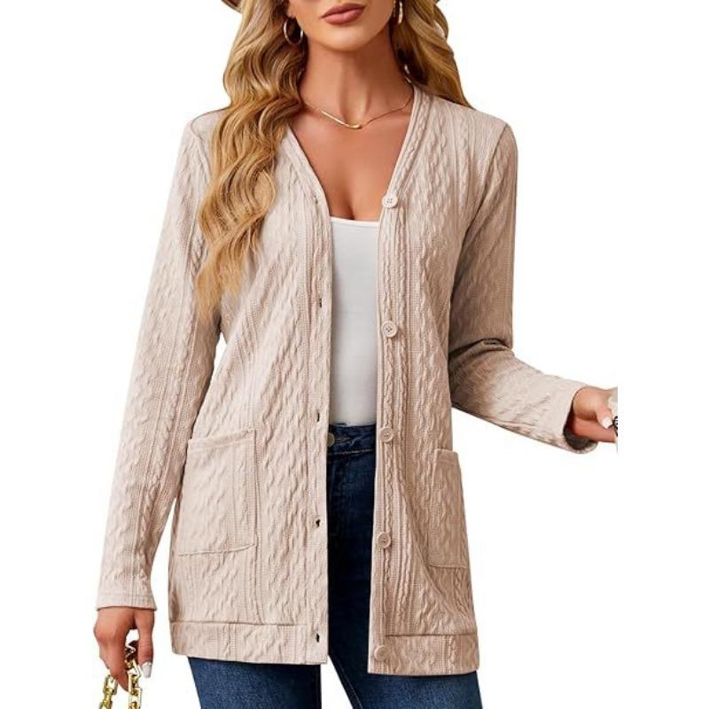 YYFS Women's Fashion Casual Fall Winter Solid Color Print Long Sleeve Sweaters