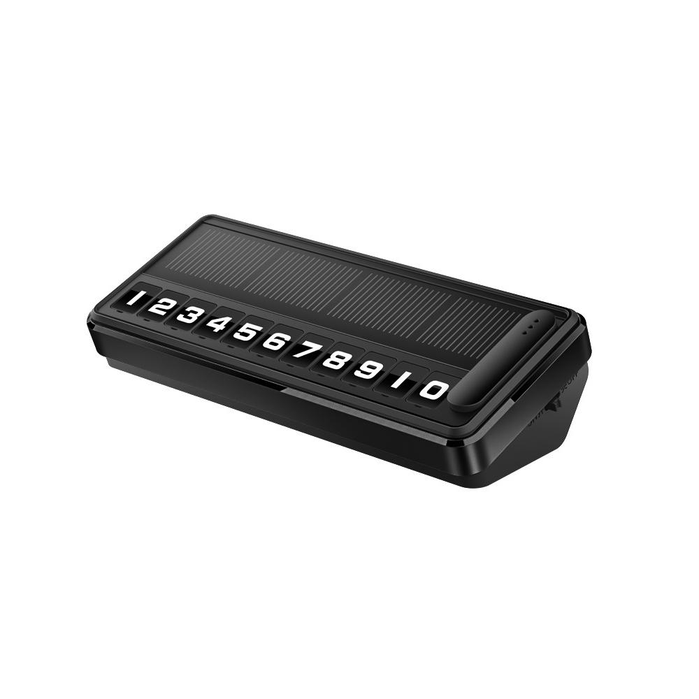 1Pc Solar Car Phone Number Plate Led Lighting Temporary Parking Card Hidden Plates Car Park Stop Multiple Number Parking Gadgets