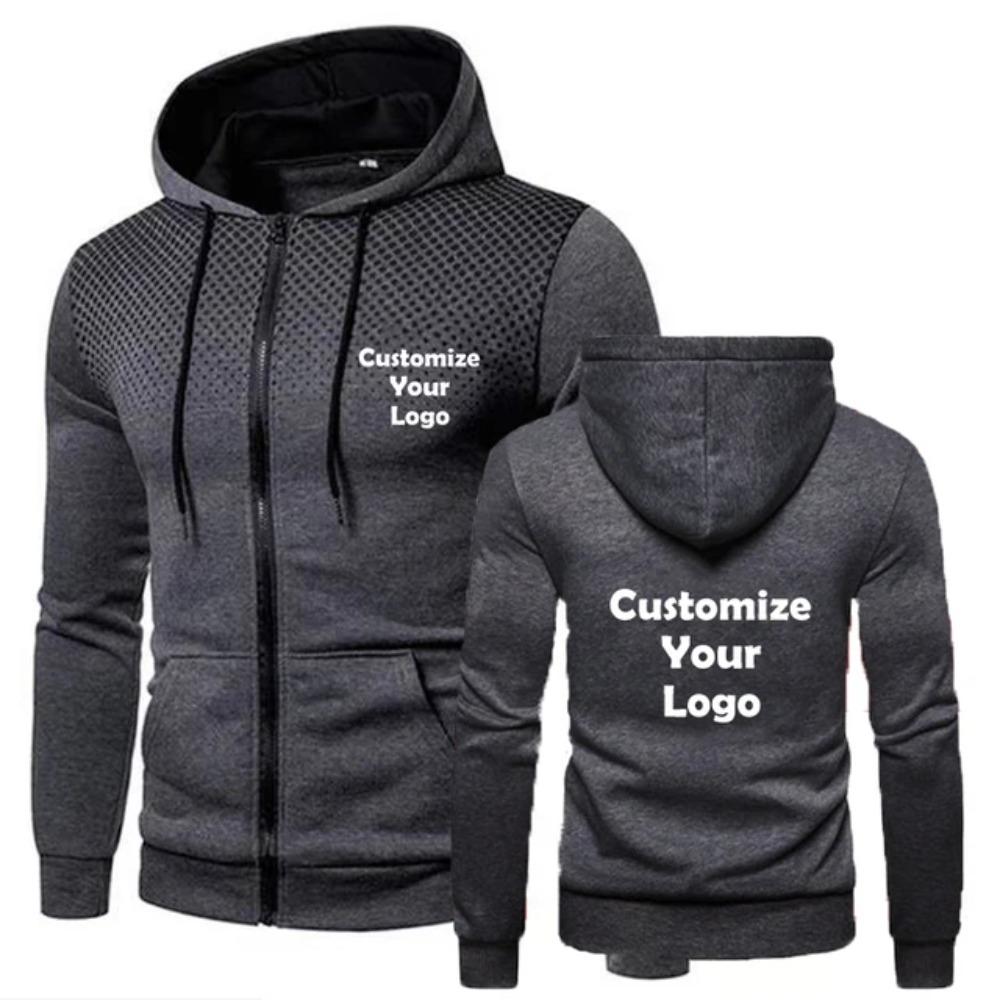 Customized Diy06 Fashion Men's Hoodie Casual Zipper Jacket Cotton Wool Warm Hoodie Sportswear Hip Hop Sportswear
