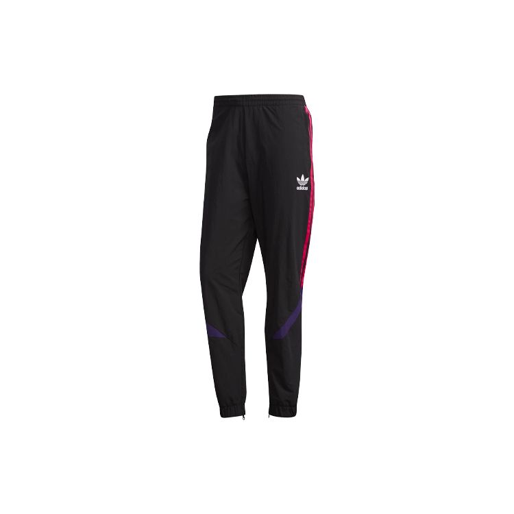 adidas Oryginalne Sportowe Spodnie Dresowe Czarne Fioletowe Różowe EJ0951