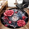 Clock Professional Tattoo Kit Round Rug Nonslip Area Rug Office Chair Mat Carpet For Living Room Bedroom Home Decor