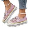 Fisherman Shoes Spring New Flat-soled Single Shoes One Pedal Lazy Rhinestone Straw Platform Shoes Children