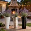 Farmhouse French Flowers Bucket with Handle Metal Flower Holder for Home Table Centerpieces Galvanized Metal Vases