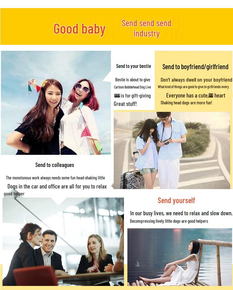 Creative Shaking Head Dog Ornament: Cute Car Dashboard Puppy Simulation