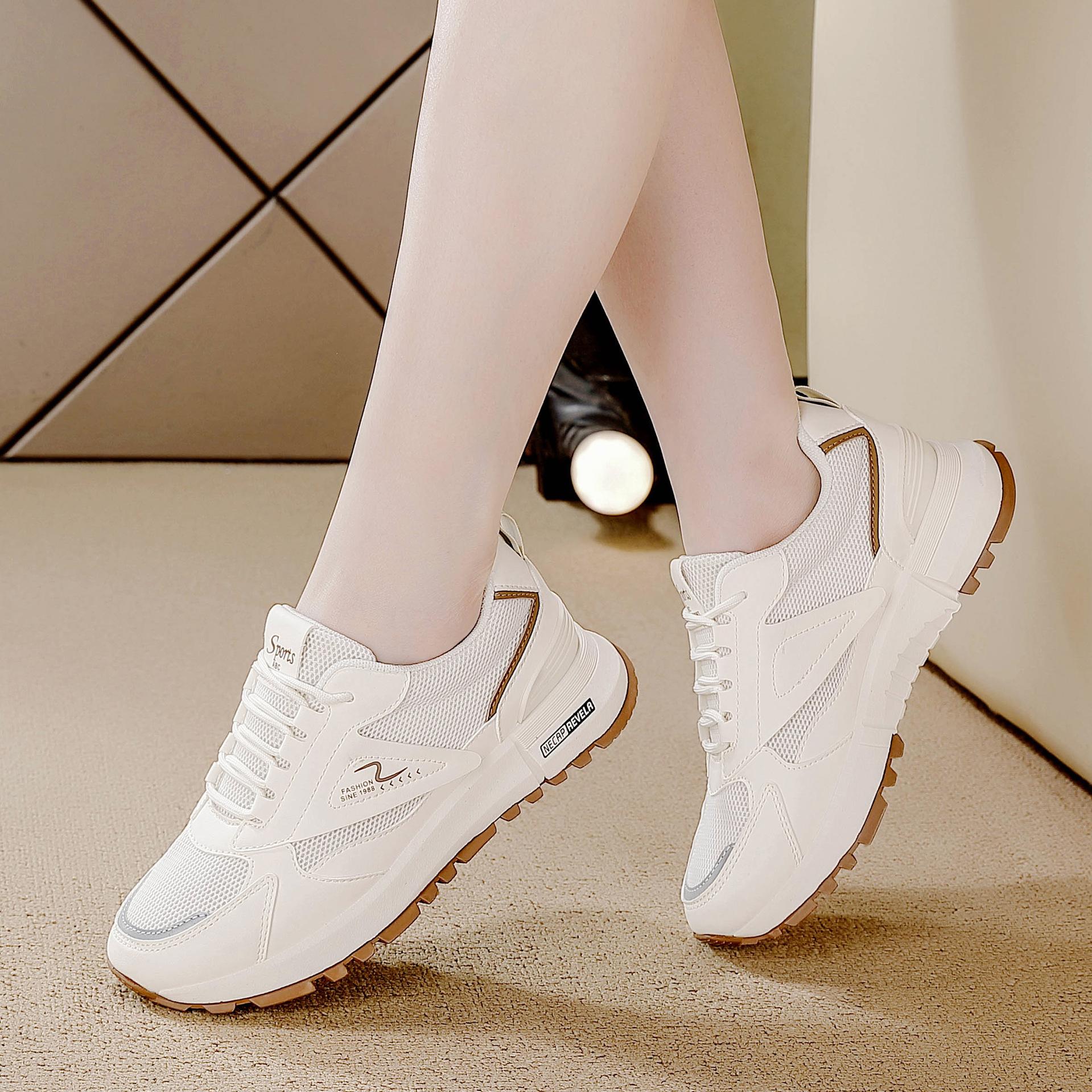

Sneakers women s 2025 new spring and summer versatile trendy mesh women s shoes dad flat running shoes fashion single shoes women 35