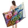Peacock Beach Towel Wild Animal Bath Towel Sport Travel Camp Spa Gym Yoga Pool Towels Microfiber Shower Quick Dry Swimming Cover