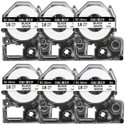 Compatible with King Jim Tepra PRO 18mm White Label Tape Cartridges (SS18K).