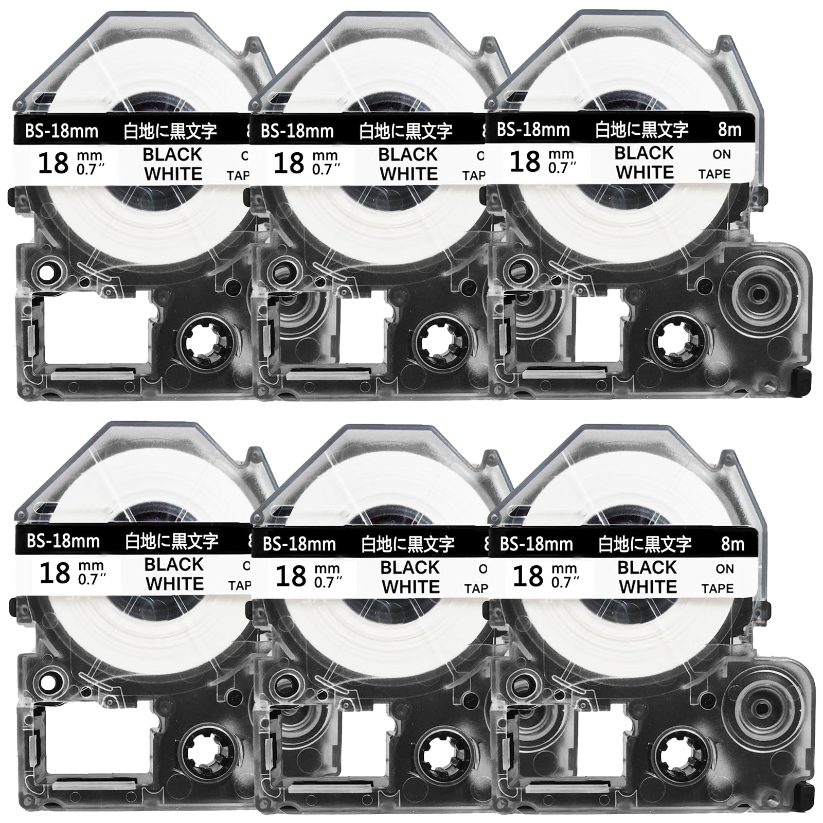

Compatible with King Jim Tepra PRO 18mm white label tape cartridges (SS18K).