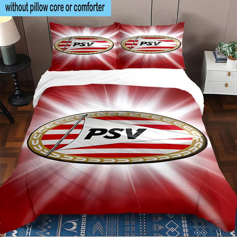 Psv Eindhoven Crest 3PCS Bedding Set 2D Printing (Includes 1 Duvet Cover + 2 Pillowcases Coreless), Bedroom decor,Fan Gift