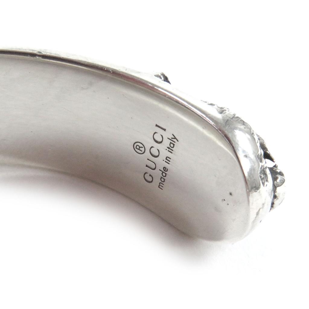 Great GUCCI Bangle Cat head Double G Le Marche des Merveilles Silver Turquoise Red Used