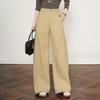 Women's Khaki High-Waist Loose Wide-Leg Banana Pants - Spring/Autumn 2026 Plus Size Casual
