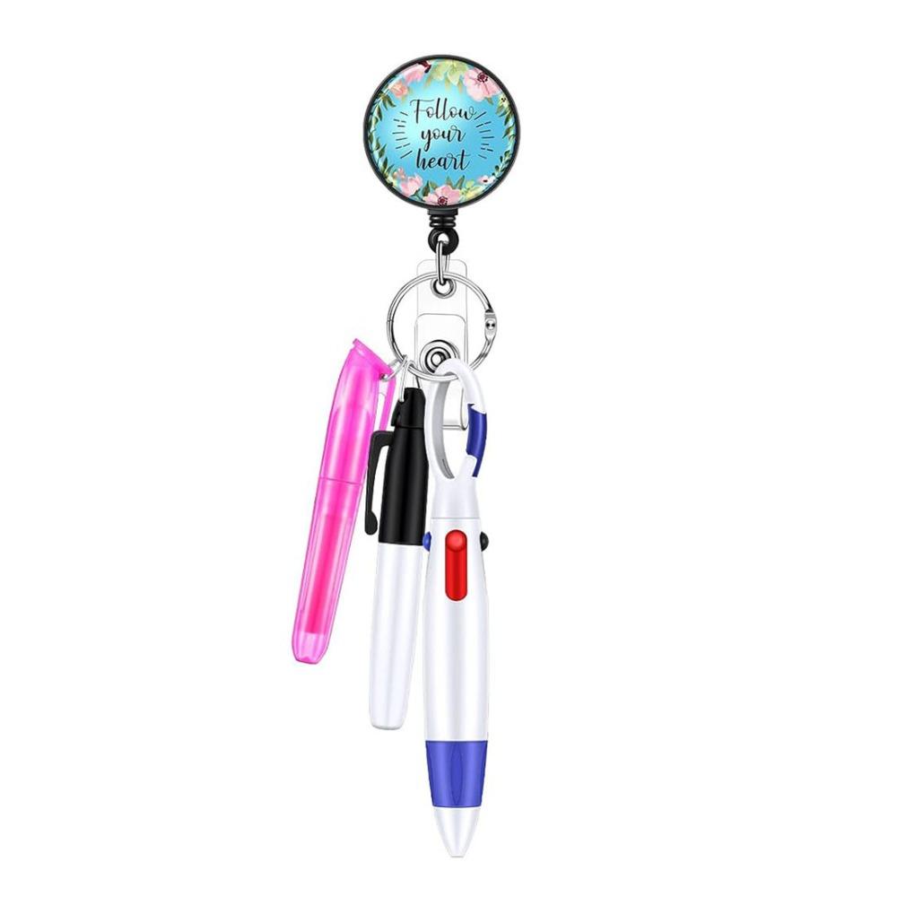 

Retractable Nurse Badge Set Rotatable Nurse Badge Clip Gift Nurse Pen Pack 1