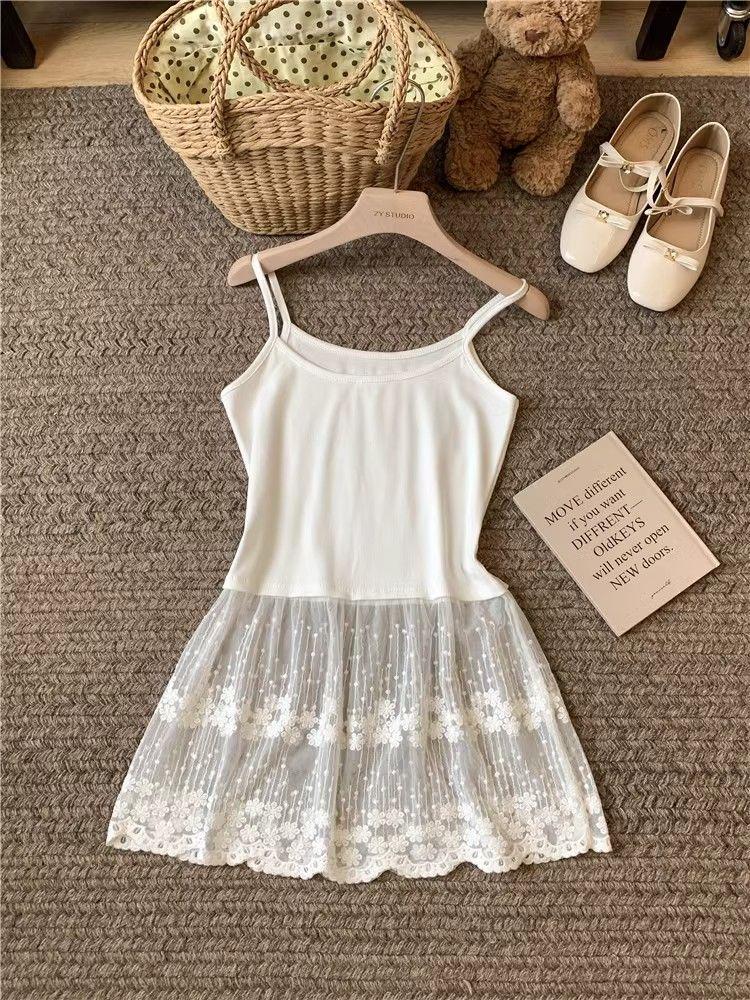 Trendiges Spitzen-Camisole-Top für Damen: Schöner ärmelloser Sommerstil, vielseitig als Unter- oder Oberbekleidung mit stilvollem Rückendesign
