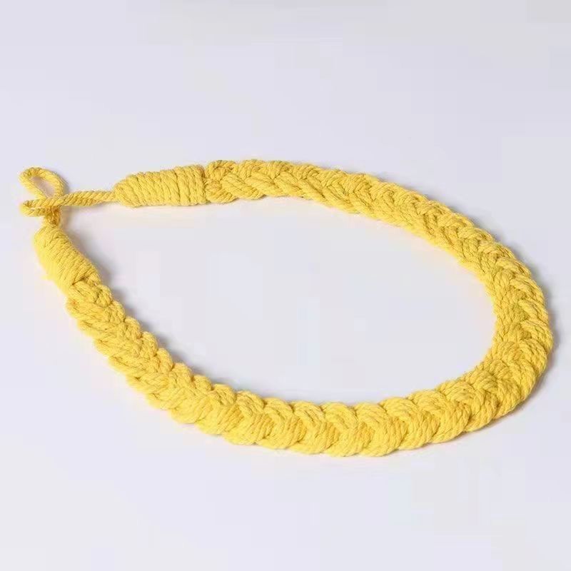 Boho Macrame Cotton Curtain Tieback, No Drill Linen Curtain Strap, INS Beige Curtain Holder for Bedroom/Living Room