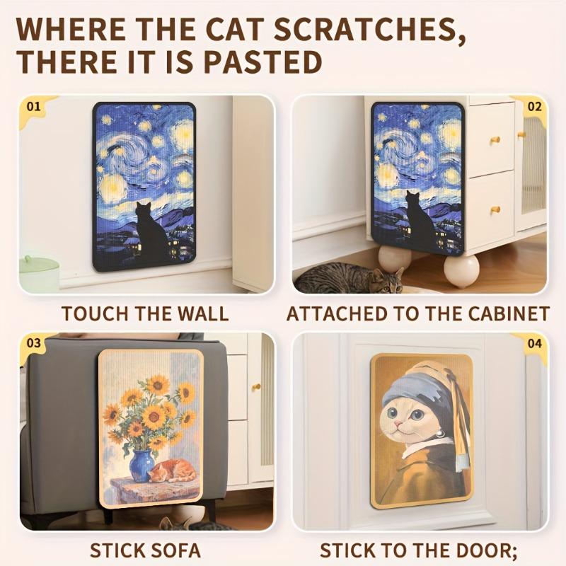 1PC Cat Scratching Board, Pet Toys, Wear-resistant Anti-fall Wall Sticker, Cat Scratching Board, Wall Wall Sticker Protection