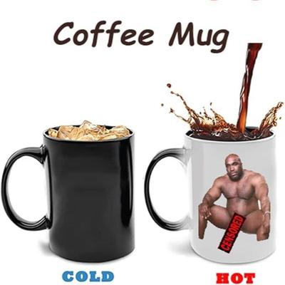 1pc New Fun Adult Prank Gift Color Changing Coffee Cup Creative Couple Mug Gift