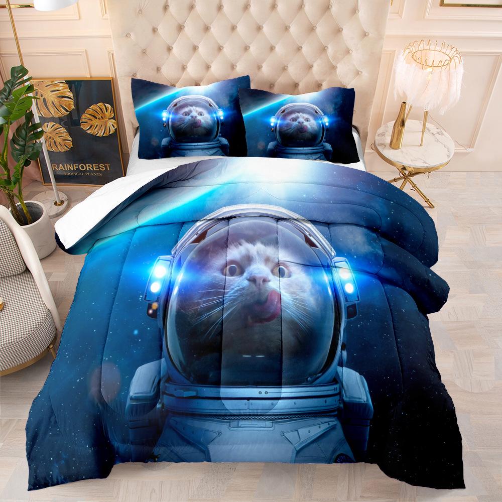 Digital Printing Animal Cat Wolf Elephant Series Three-Piece Bedding Printing