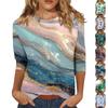 Women's 3/4 Sleeve Shirts Graphic Tees Shirts Casual Basic Tops Pullovers