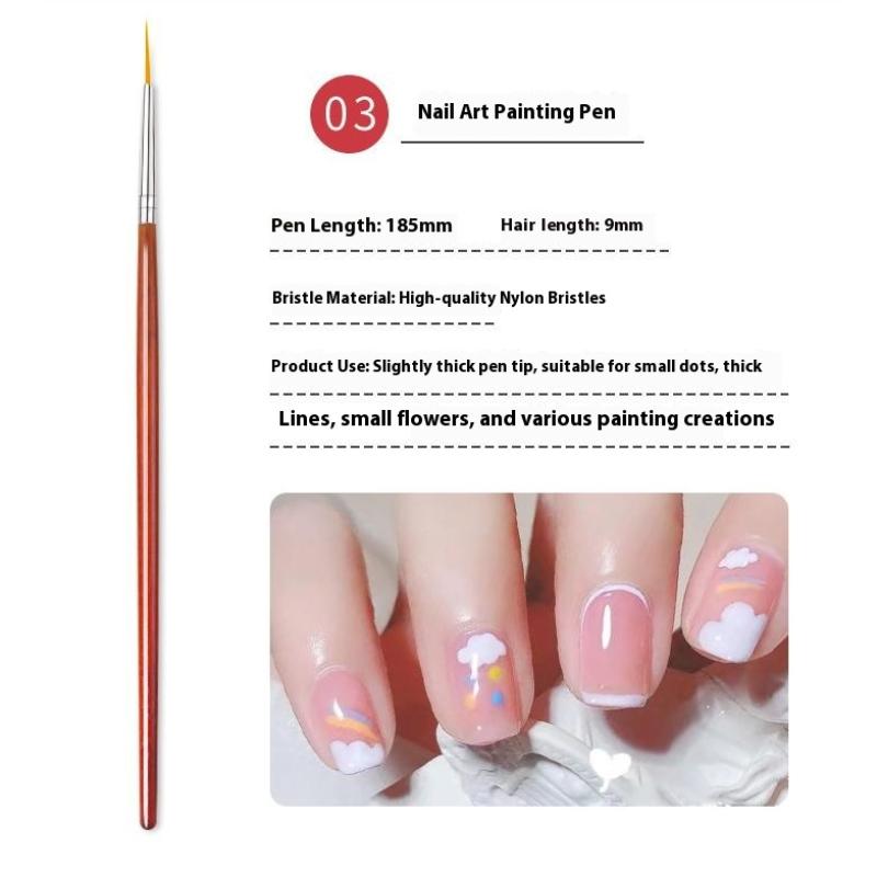 Wooden Nail Art Brushes Nail Art Liner Brush For Thin Details Fine Drawing Liner Brush Uv Gel Polish Painting Nail Design Tool
