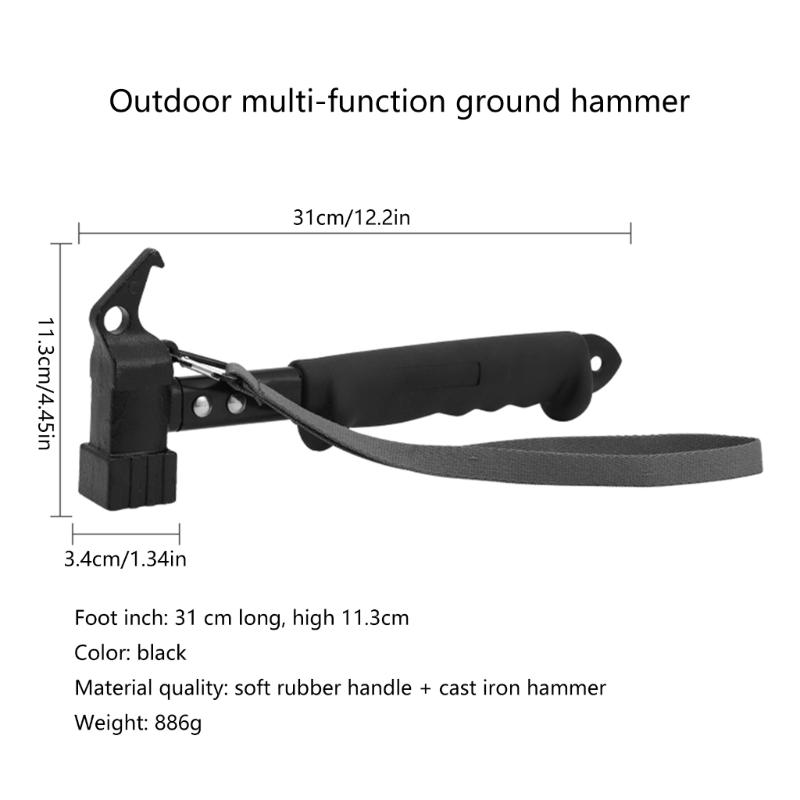 Camping Hammer with Comfortable Handle Nails Pullers Outdoor Tent Stake Hammer