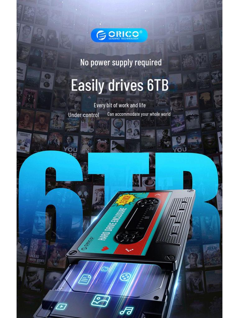 Orico 2580U3 2.5" Extern Tip-C SSD SATA USB Carcasă Universală pentru Hard Disk