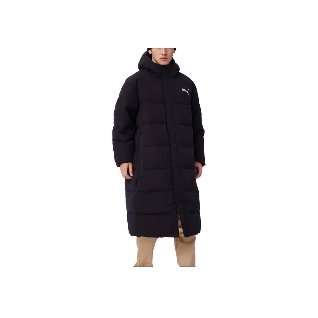 Puma Long Oversized Down Coat Outdoor Windproof Warm Loose Hooded Long Down Jacket Men Coats Black 686185-01