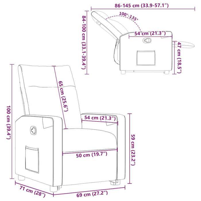 VidaXL Fauteuil inclinable Gris foncé Tissu 3324091