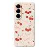 For Samsung Galaxy A56 5G Case Big Bow Cherry Pattern Printing Straight Edge TPU Phone Back Cover