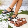 Women Sandals New Flat Clip-toe Casual Sandals Women Rome Narrowband Ankle Sandals Buckle Strap Beach Designer Shoes for Women