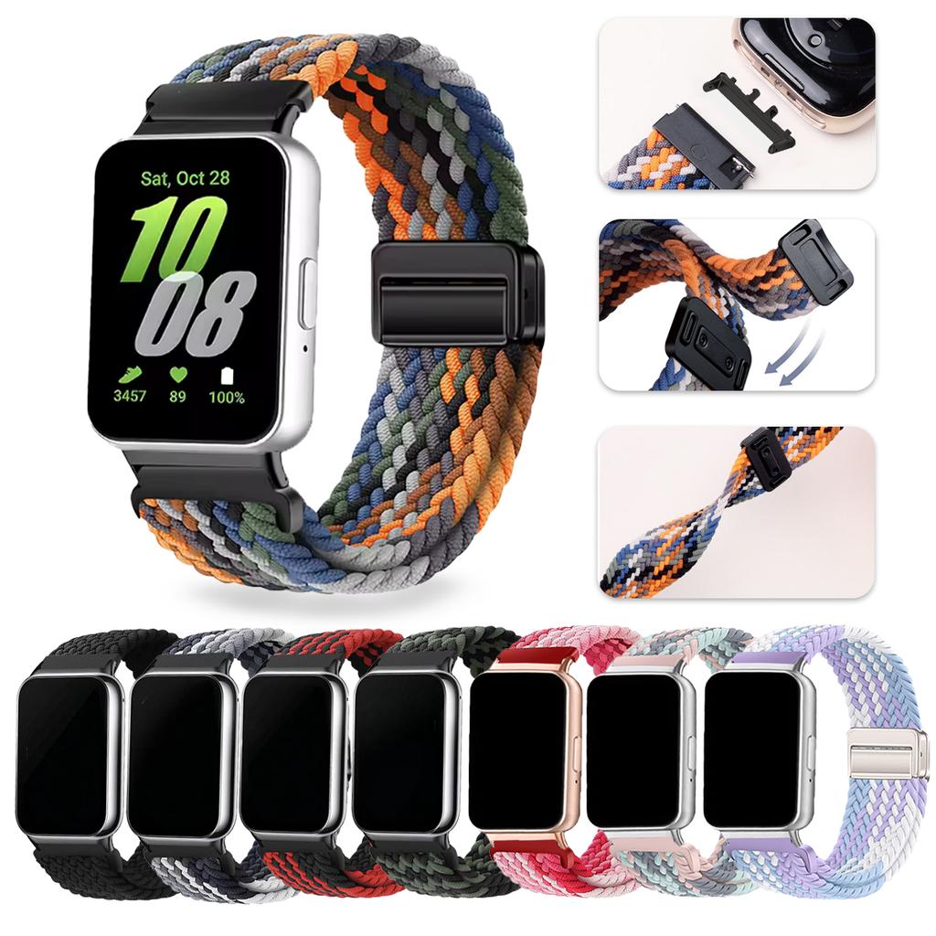 Für Samsung Galaxy Fit 3 Verstellbares Mode Magnetisches Sport Geflochtenes Ersatz-Uhrenarmband Smart Zubehör