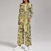 Damen Casual Bedrucktes Sweatshirt und Hose Set - Rundhals Lockerer Schnitt Zweiteiliges Outfit