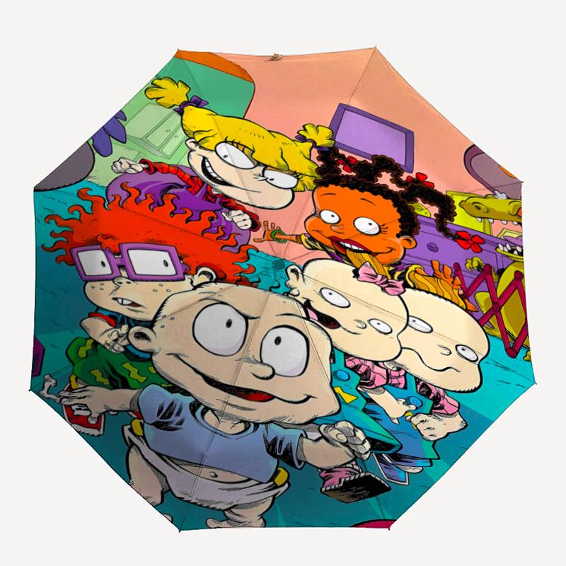 Rugrats Theme Automatic Umbrella, Lightweight & Portable, 8 Rib, Perfect for Outdoor Travel, Birthdays, Christmas, Gifts.