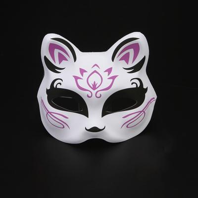 Japonská maska ​​Half Face Ručne maľovaná Cat Fox Mask Anime Masquerade